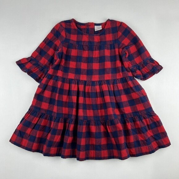 Hanna Andersson Other - Hanna Andersson Buffalo Plaid Flannel Dress In Hanna Red 110